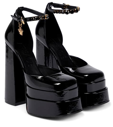 versace strappy heels|versace medusa platform pumps.